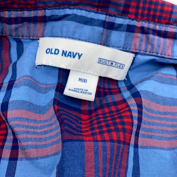 Old Navy Boys Plaid Button Down Shirt Size M (8) - Picture 3 of 7
